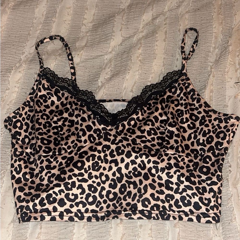 Cheetah print lace tank